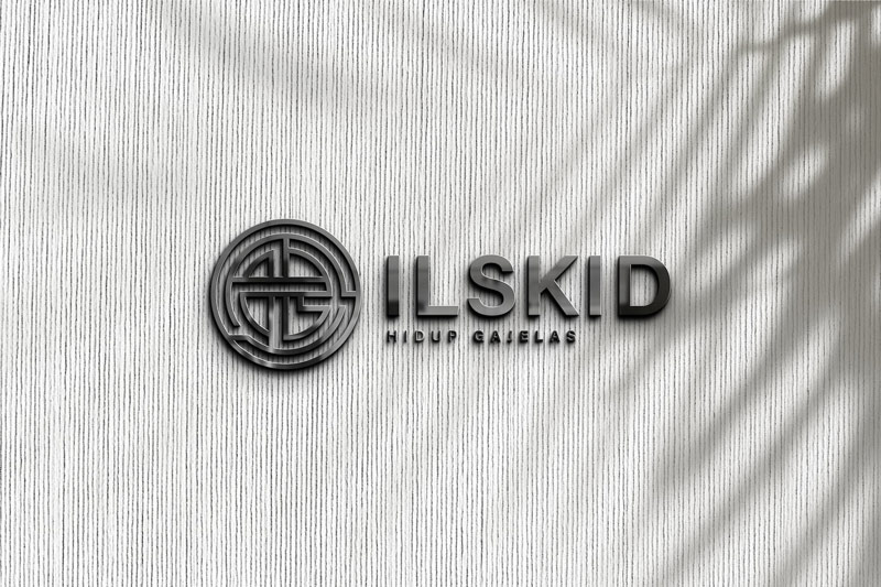 3D 黑色光泽标志logo样机