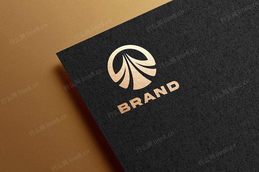 金色黑纸LOGO标志样机